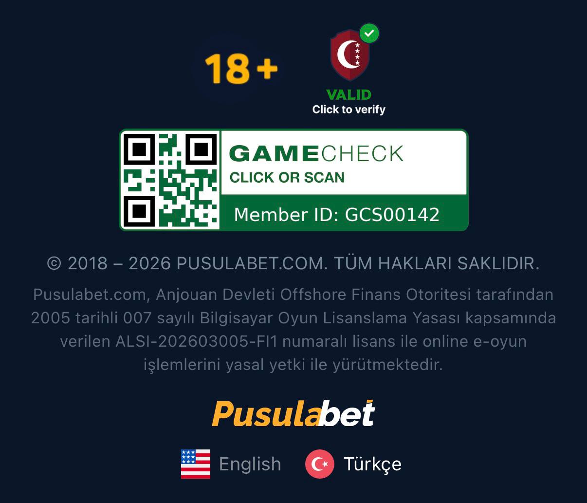 Pusulabet lisans ve doğrulama